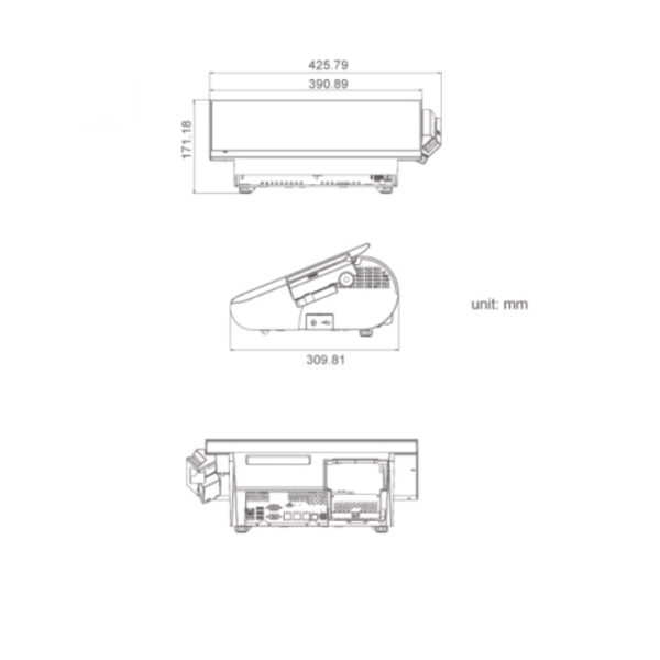 alles in 1 kassa terminal met windows printer en klantendisplay